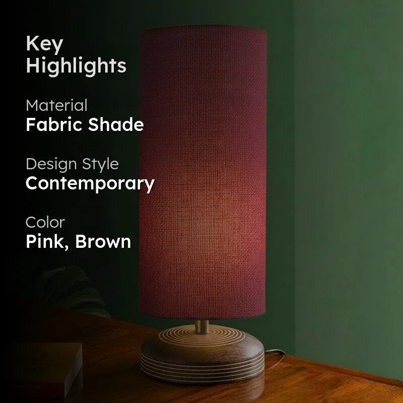 Savera Siera Fabric Table Lamp - Pink,Brown media 2