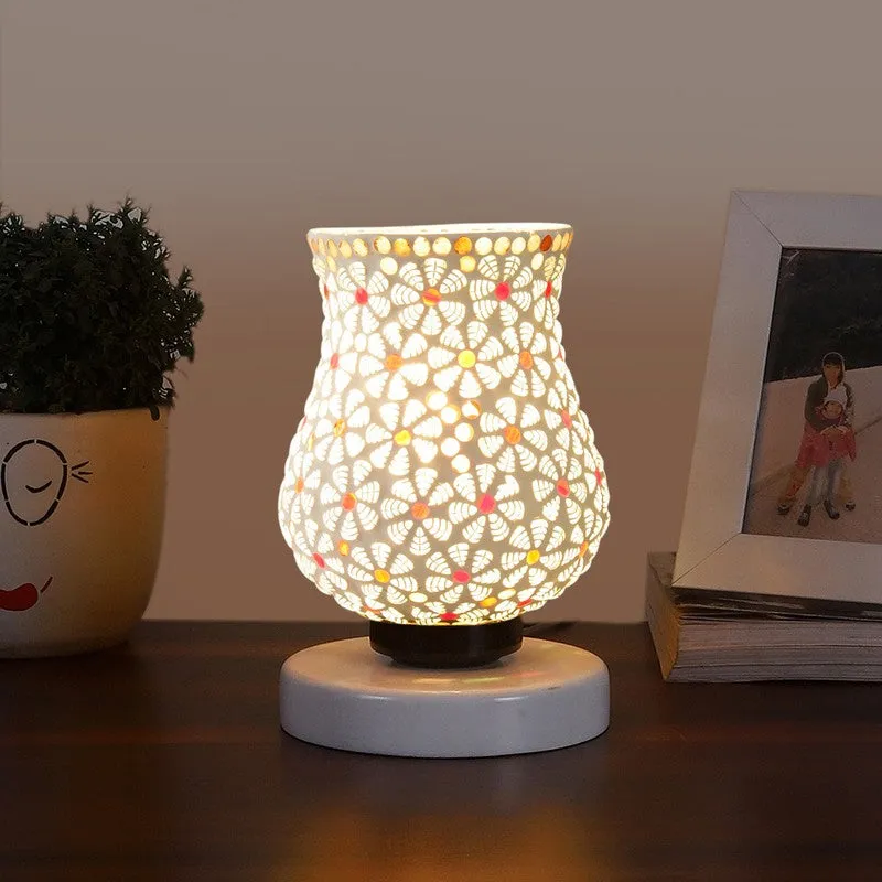 Astriva Mosaic Glass Table Lamp With Wooden Base - Multicolor media 3