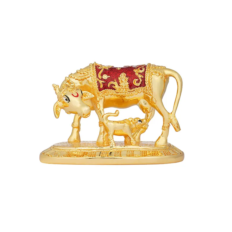 Kamadhenu Polyresin Idol - Gold media 4
