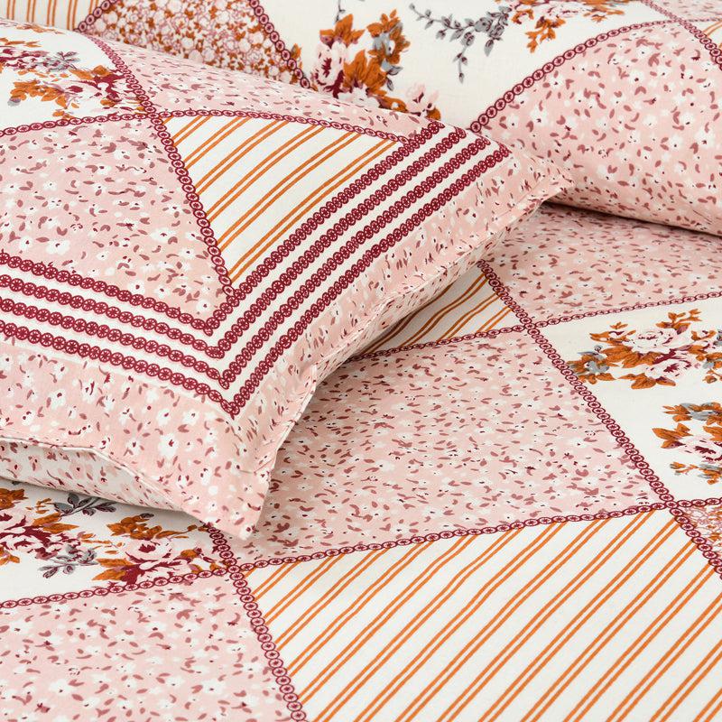 Kedari Cotton Bedsheet (Pink,White) - 160 TC media 5
