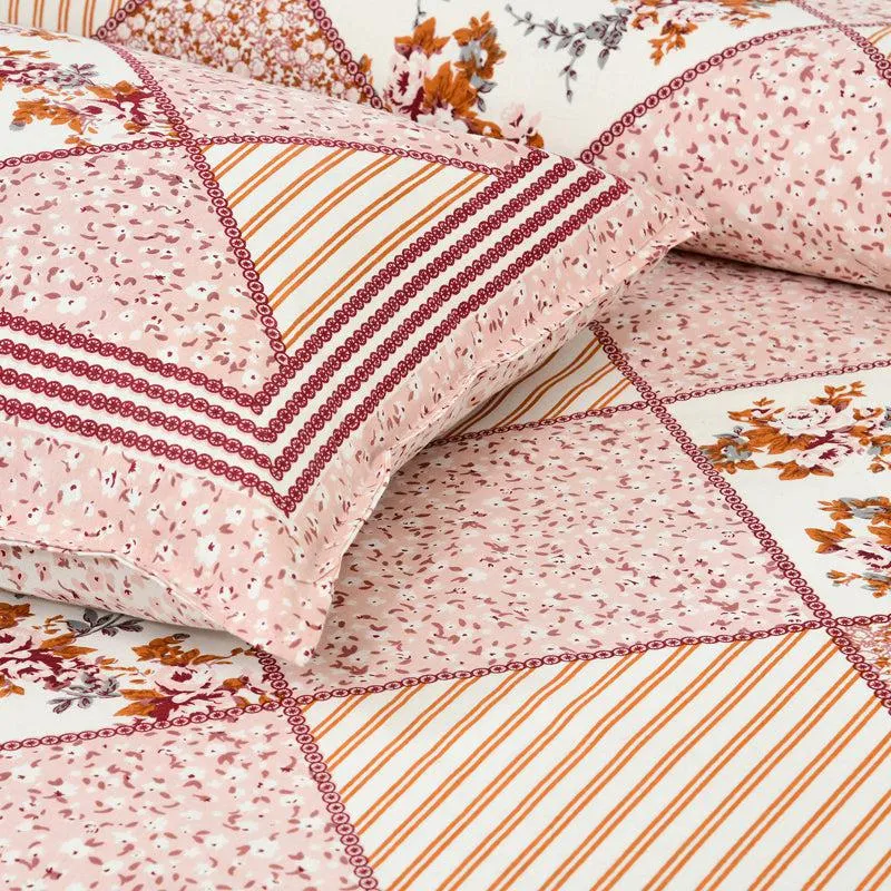 Kedari Cotton Bedsheet (Pink,White) - 160 TC media 5