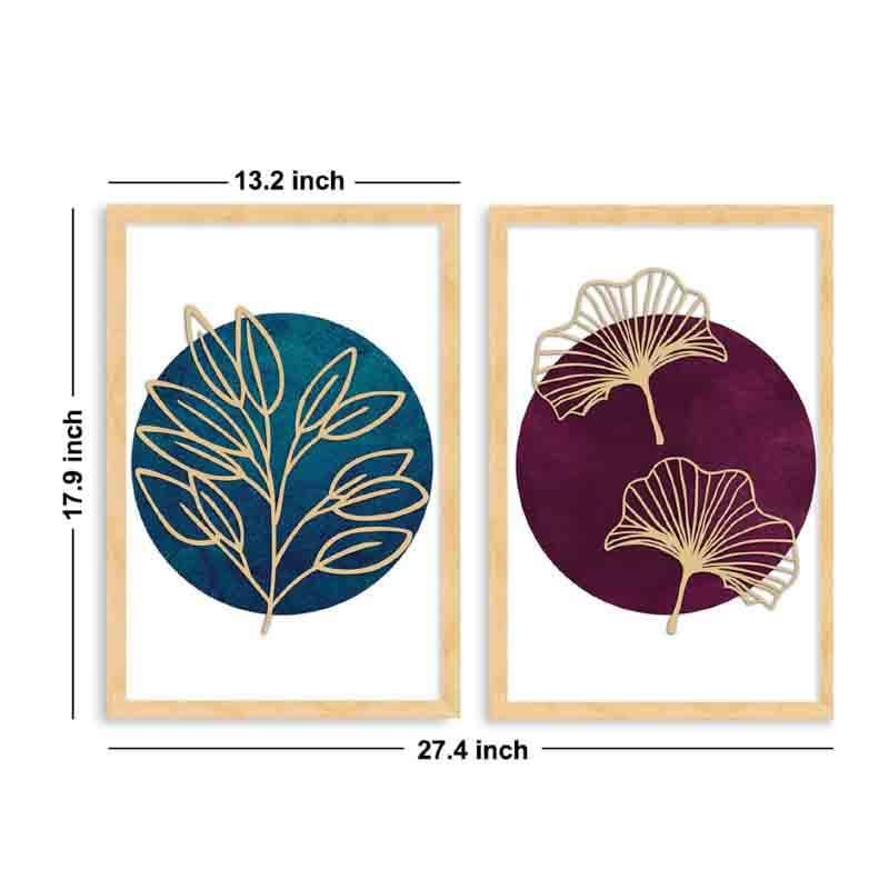 Gold Etched Leaves Wall Art - Set Of Two media 7