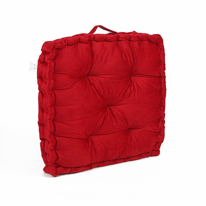 Thera Velvet Floor Cushion - Maroon media 4