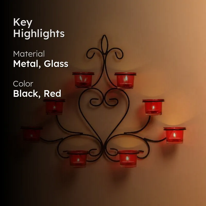 Floral Candle Holder - Red media 2