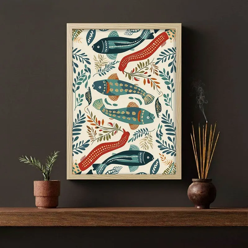 Jalika Canvas Wall Painting With Brown Frame media 5