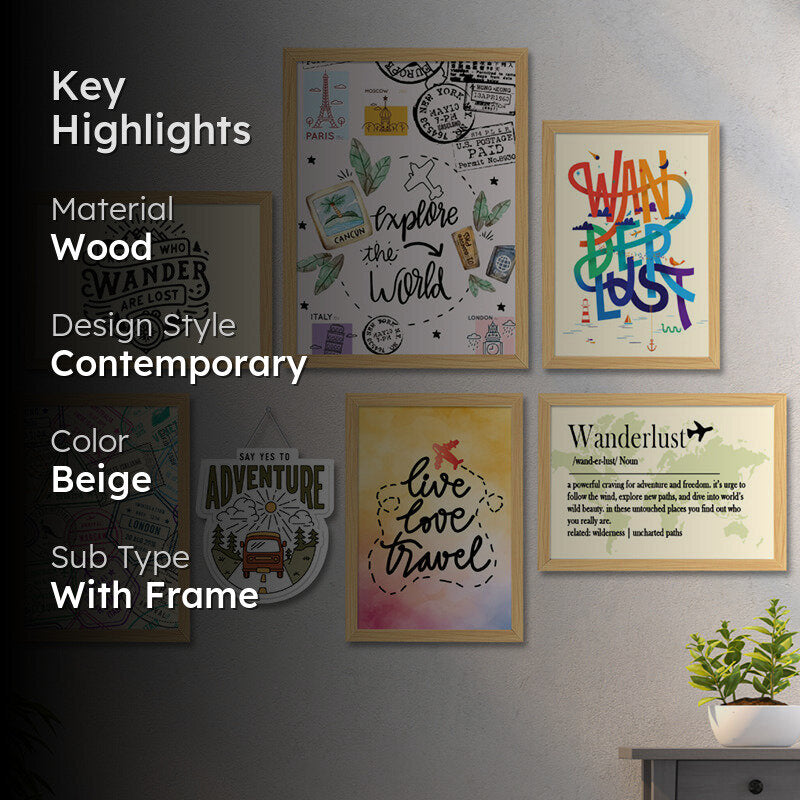 Wander The World Wall Art - Set Of Seven media 2