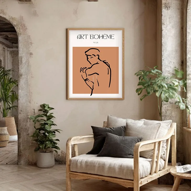 Calm Defense Canvas Wall Painting With Brown Frame media 5