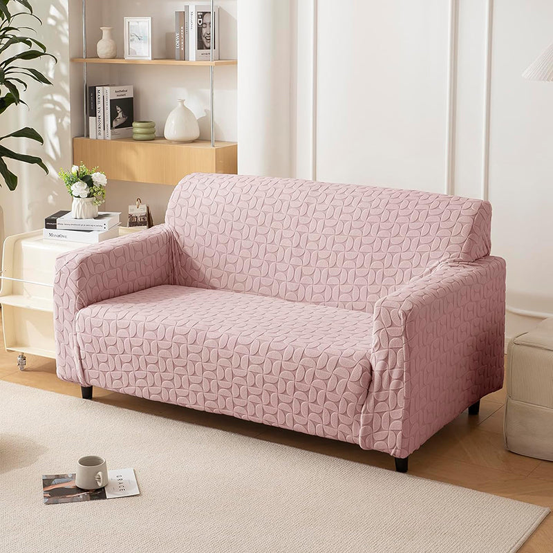 Urbana Jacquard Sofa Cover - Pink media 4
