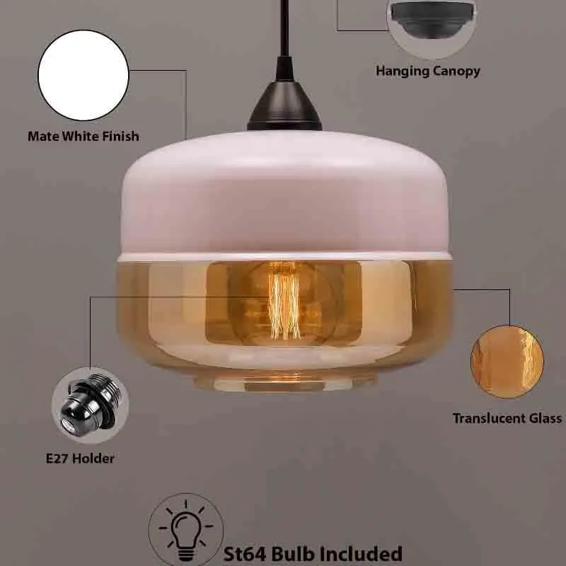 Two Worlds LED Glass Ceiling Lamp - Pink media 6