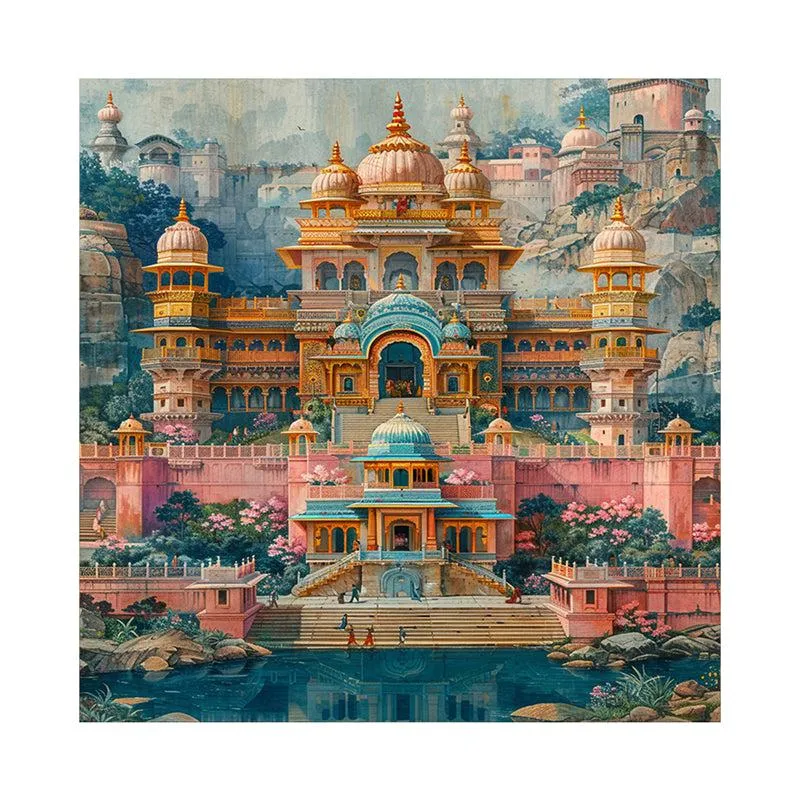 Lavish Palace Poly Canvas Wall Painting media 4