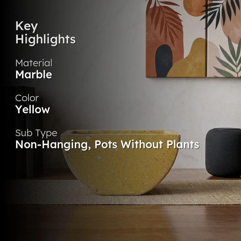 Yellow Terrazzo Hand Crafted Marble Planter media 2