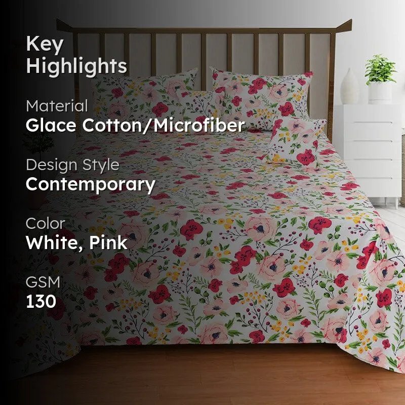 Bloom Burst Floral Quilted Microfiber Bedding Set - Five Piece Set media 2