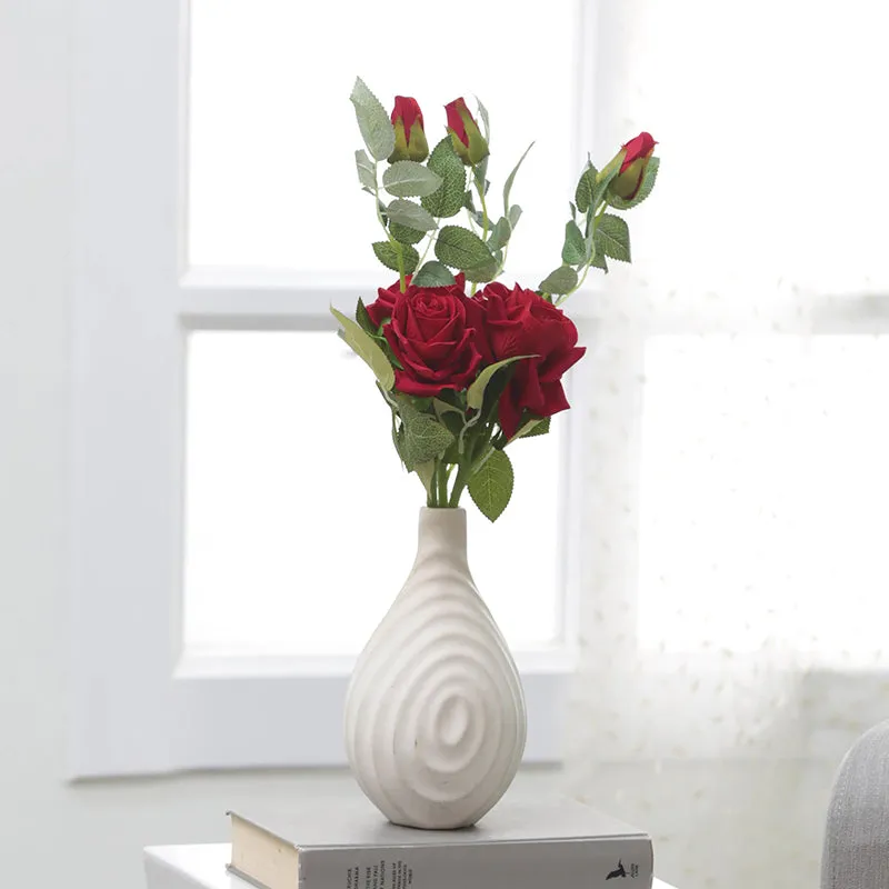 Faux Red Rose Sticks - Set Of Four media 1