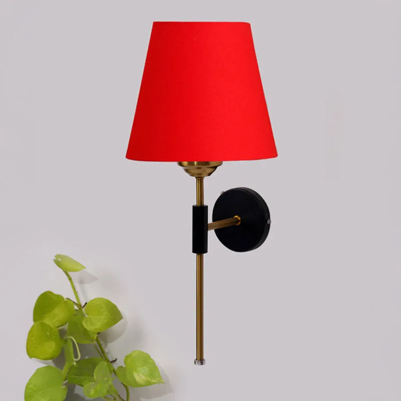 Beryll Steel & Cotton Wall Lamp - Red media 3