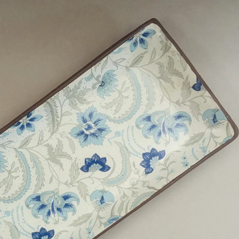 Florale Ceramic Rectangular Platter - Blue media 7
