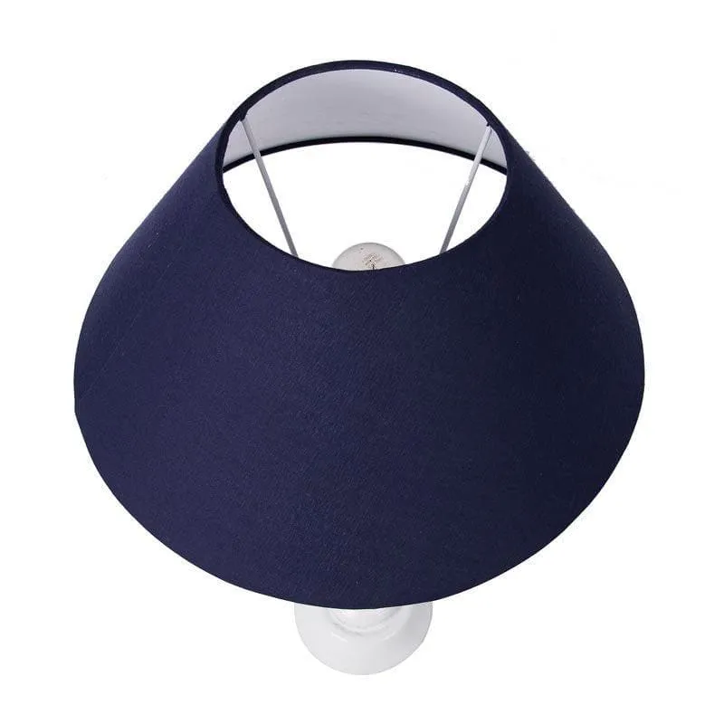 Serenity Shade Fabric Table Lamp - White,Blue media 3