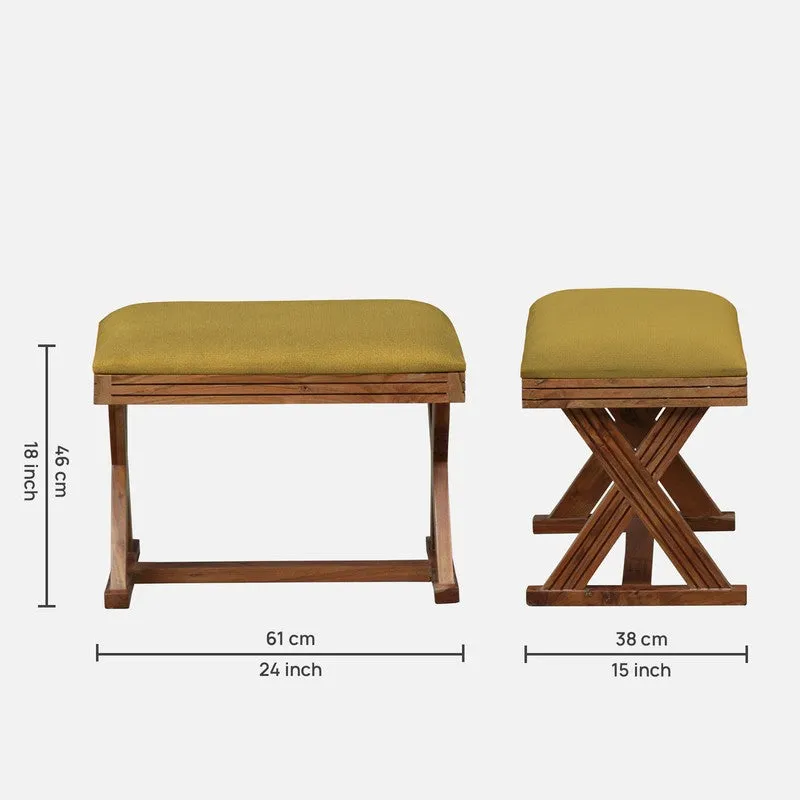 FlexiSeat Sheesham Wood Ottomans & Pouffe - Yellow media 9