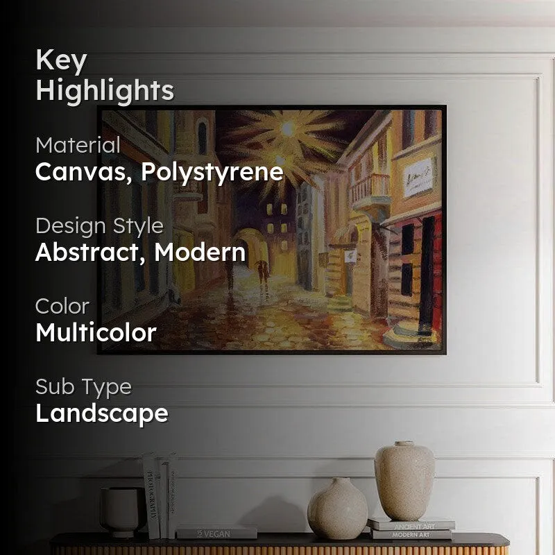 Modern Street Abstract Canvas Painting - Black Frame media 2
