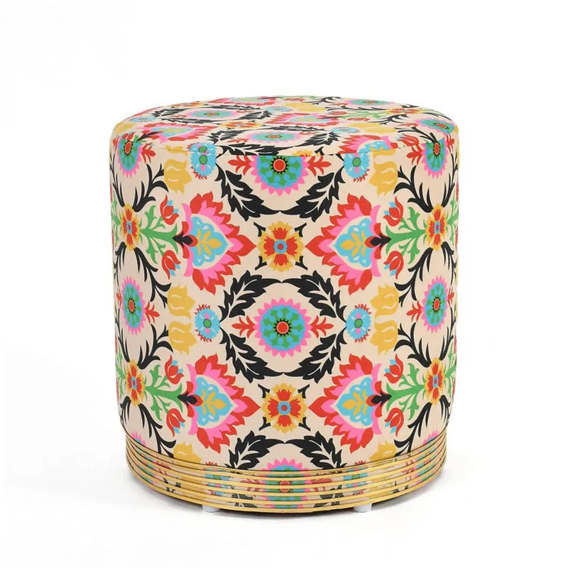 Avira Ethnic Velvet Pouffe - Multicolor media 3