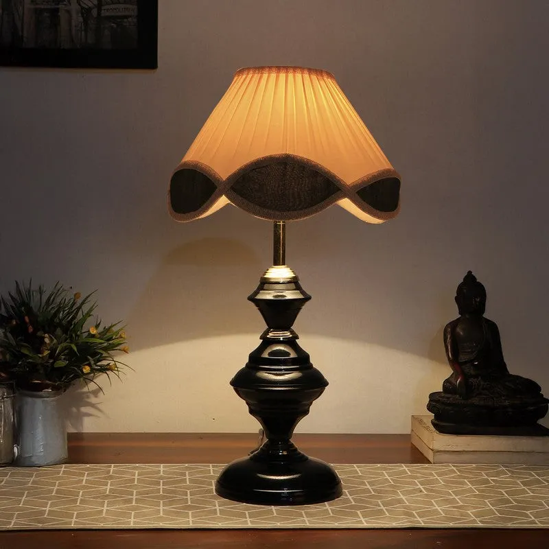 Auralyne Cotton Table Lamp With Iron Base - Ivory media 1