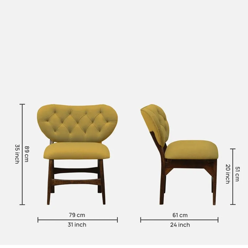 Racknest Rose Wood Accent Chair - Yellow media 12
