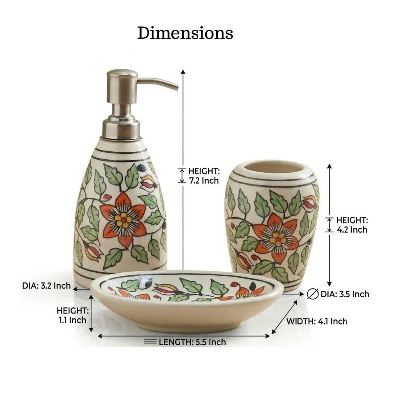 Aqua Charm Ceramic Bathroom Set - Three Piece Set media 8