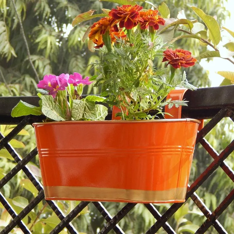 Norva Hanging Planter (Orange) - Set Of Three media 1