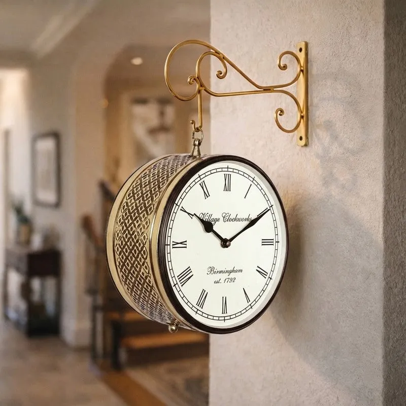 The Time Lord Wood Wall Clock - Gold media 1