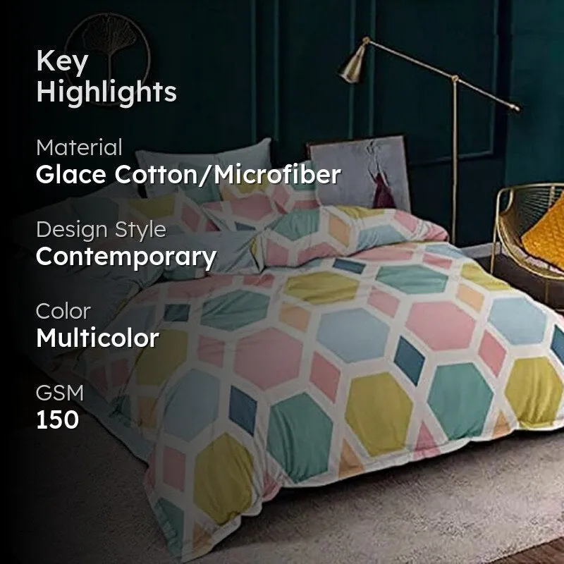 Watercolor Hexagons Geometric Microfiber Comforter - 150 GSM media 2