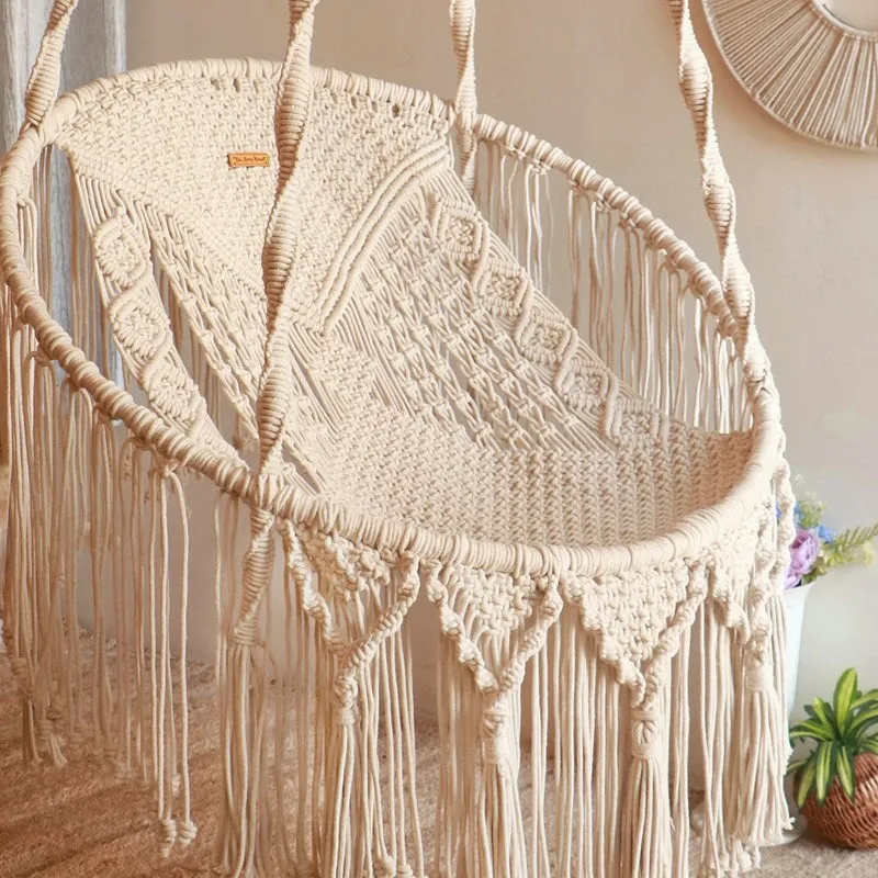 Boho Chic Macrame Swing Chair media 5