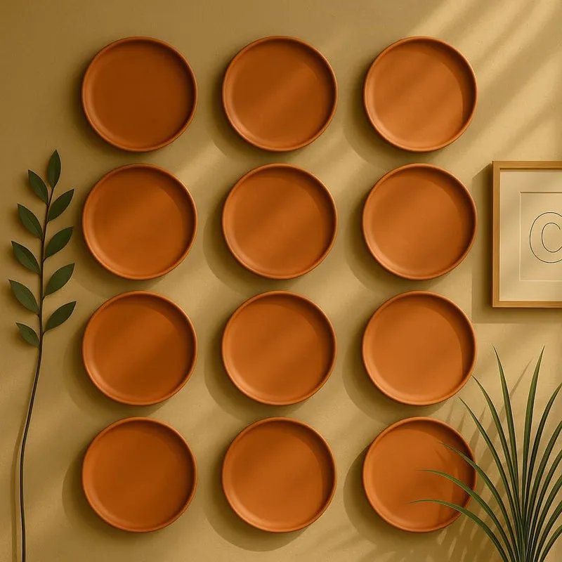 Terrya Handcrafted Terracotta Wall Plate - Set Of Twelve media 3