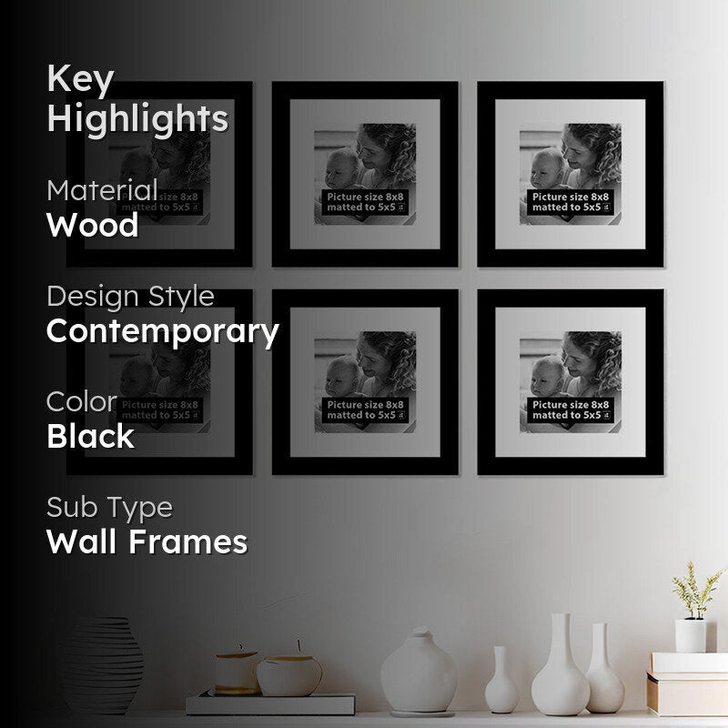 Willow Waves Photo Frame (Black) - Set Of Six media 2