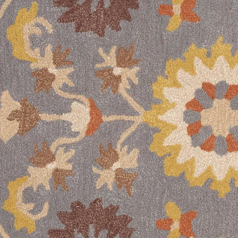 Erinyes Hand Tufted Ethnic Wool & Nylon Carpet - Grey media 5