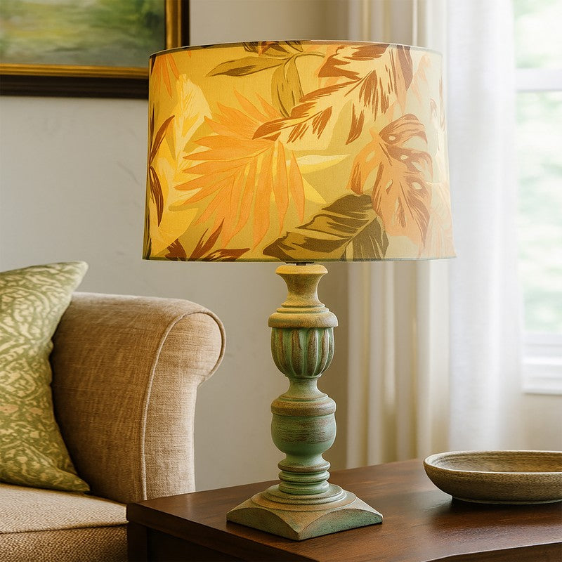 Tropical Glow Wooden Table Lamp
