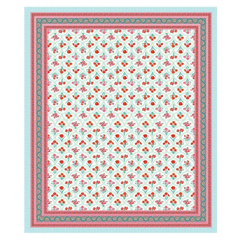 Heritage Touch Cotton Bedsheet (White,Pink) - 120 TC media 4