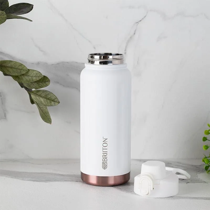 Sip Bliss Hot & Cold Thermos Water Bottle (White & Grey, 750 mL Each) - Set Of Two media 3