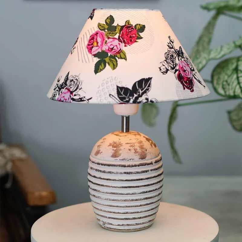 Gracie Bell White Fabric Table Lamp - Multicolor media 3