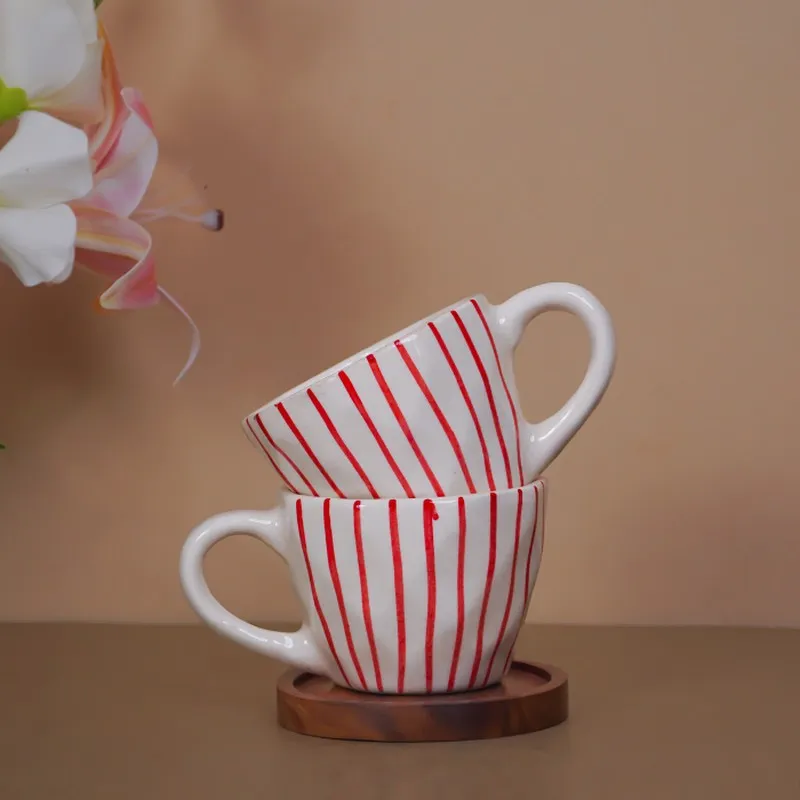 Calm Ceramic Tea Cup (240 mL Each) - Set Of Two media 4