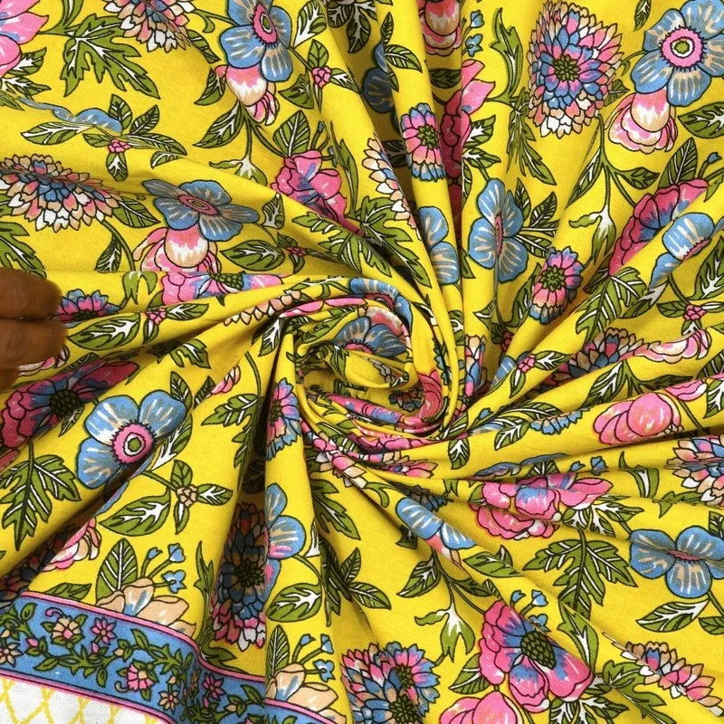 Bloomus Cotton Bedsheet (Yellow,White) - 240 TC media 5