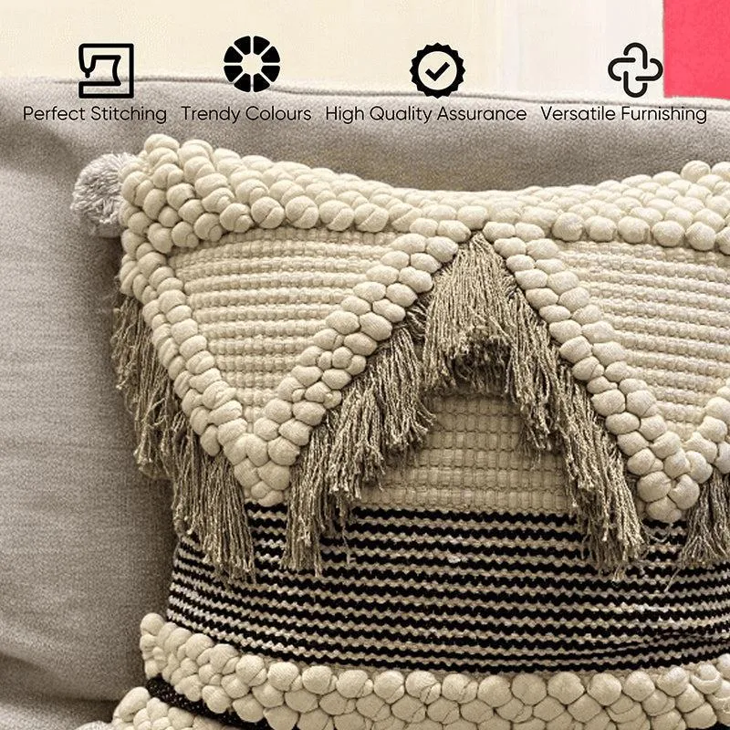 Wild Weave Tufted Cotton Cushion Cover - Set Of Three media 3
