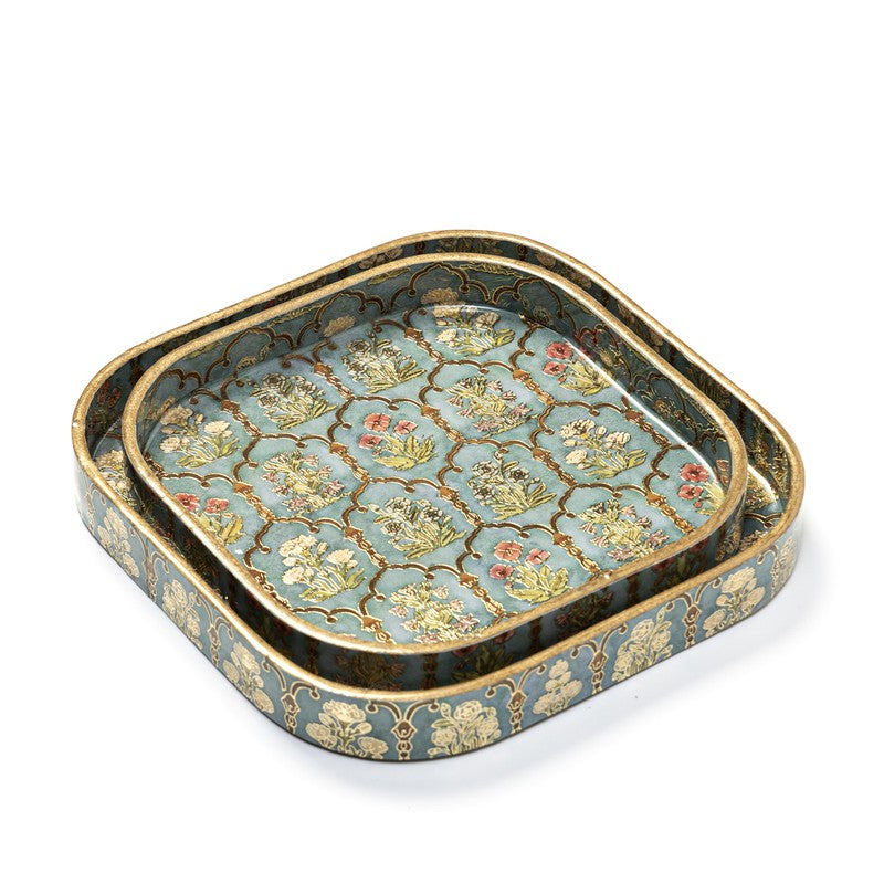 Fleur Jharokhas Square Serving Tray - Set Of Two media 8