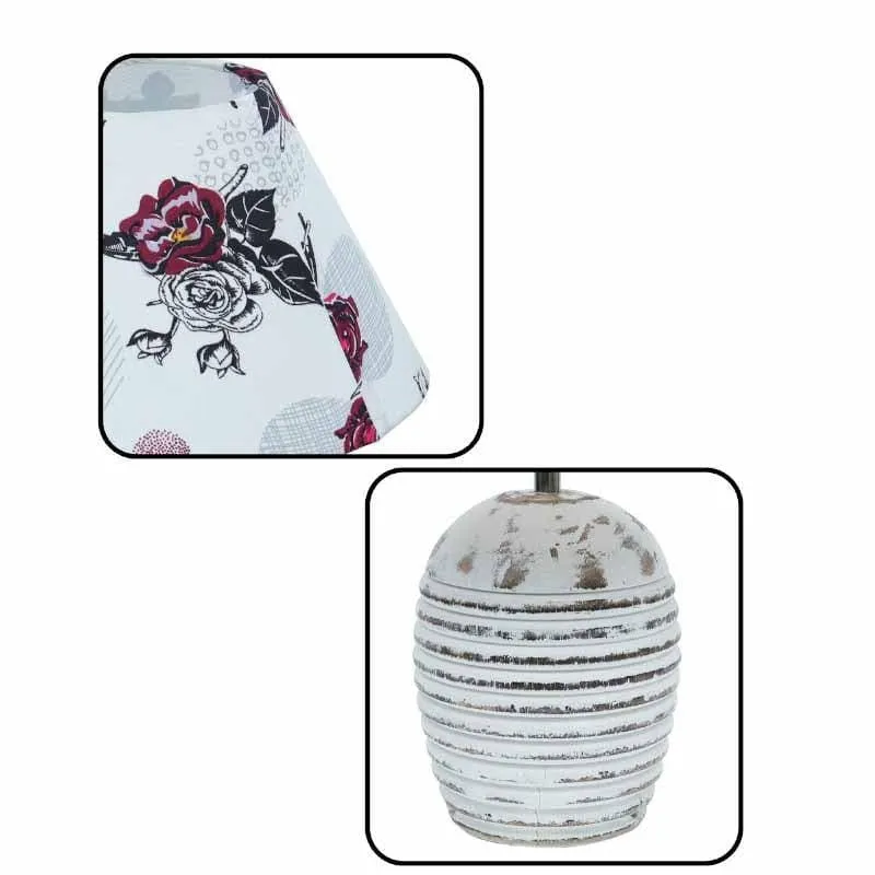 Gracie Bell White Fabric Table Lamp - Multicolor media 5