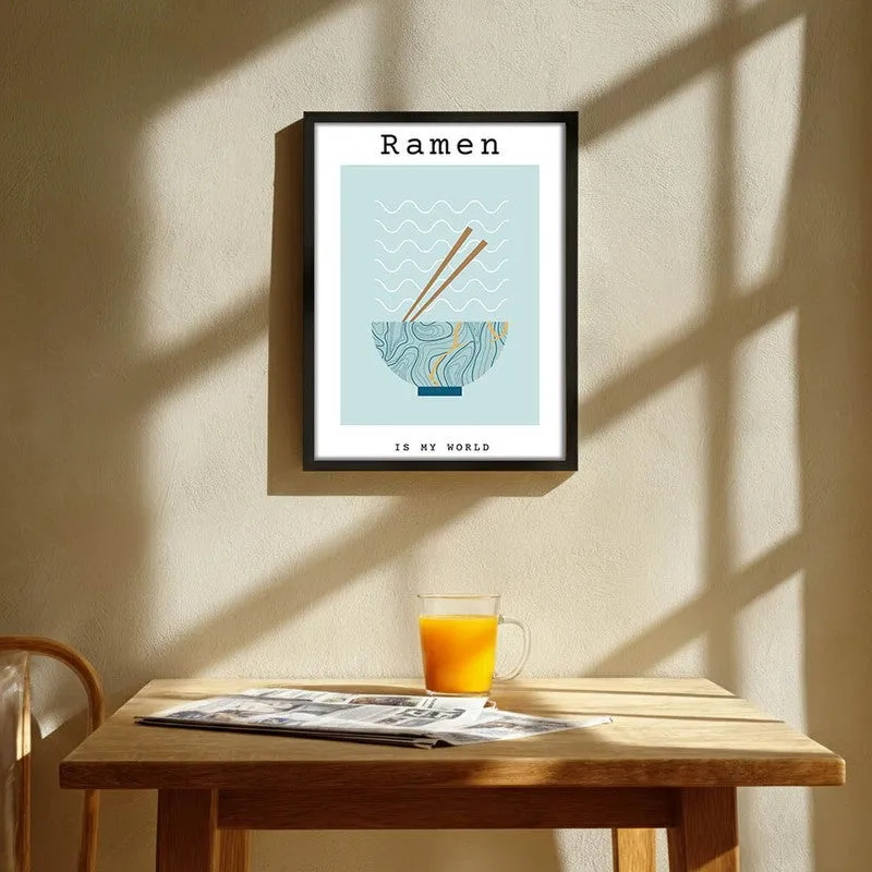 RamenBlue Archival Canvas Wall Art - Black media 1