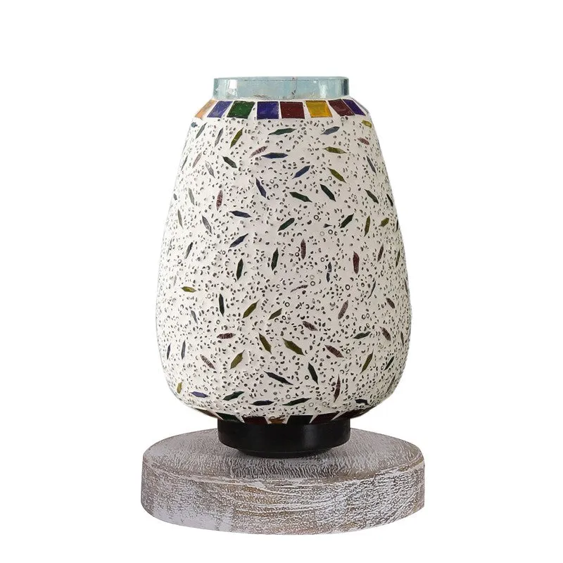 Illumia Glass Table Lamp With Wooden Base - Multicolor media 5