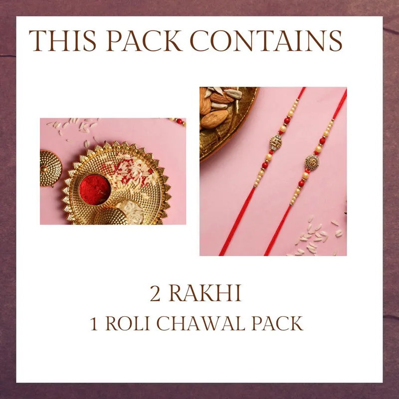 Swastik Rakhi with Roli Chawal - Three Piece Set media 4