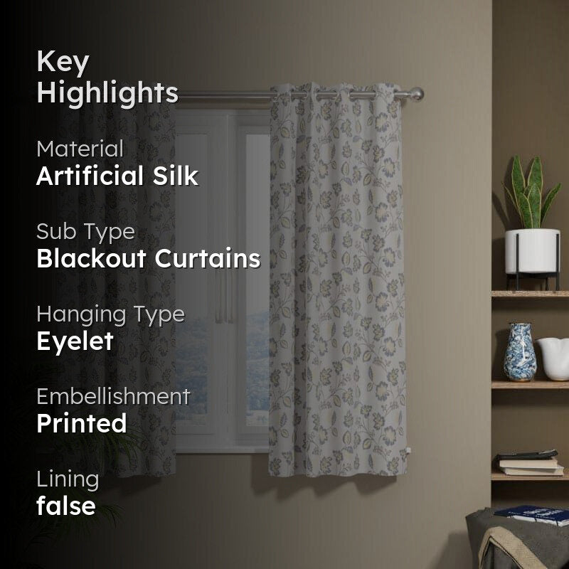 Ashta Floral Curtain - Set Of Two media 2