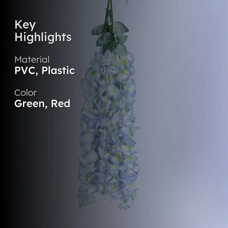 Faux Lush Hanging Morning Glory Plant (Blue) -  2.8 Feet media 2