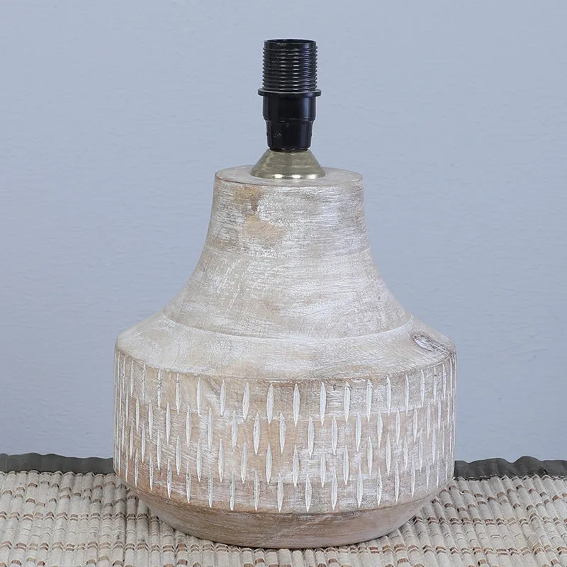 Chevronic Ming Printed Mango Wood Table Lamp - Black,White media 4