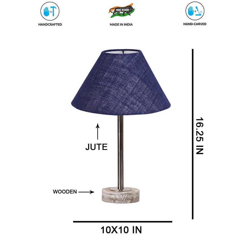 Sienna II Rodin Wooden Table Lamp - Blue,Silver,White media 7