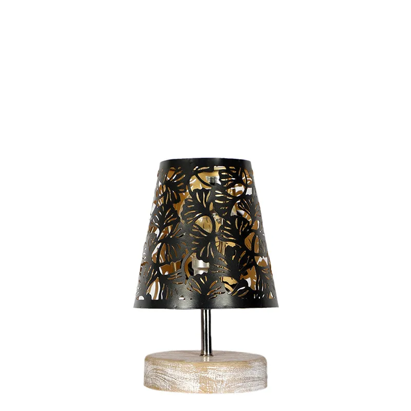 Rexa Flora Etched Metal Table Lamp - Black,Brown media 4